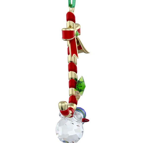 NIB Swarovski Holiday Cheers Dulcis Candy Cane Snowman Crystal Ornament #5684303 - Picture 4 of 9